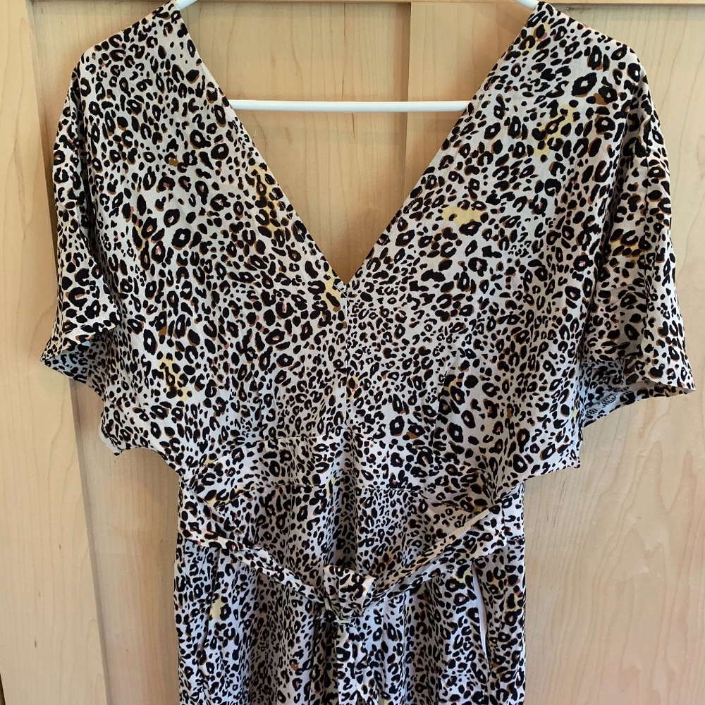 AVAH Leopard Print Dress With Tie + Tags